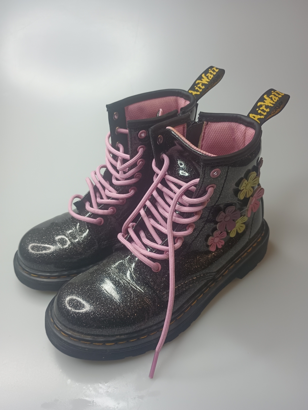 Dr. Martens 1460 Kids Glitter & Flowers Boots Size 2